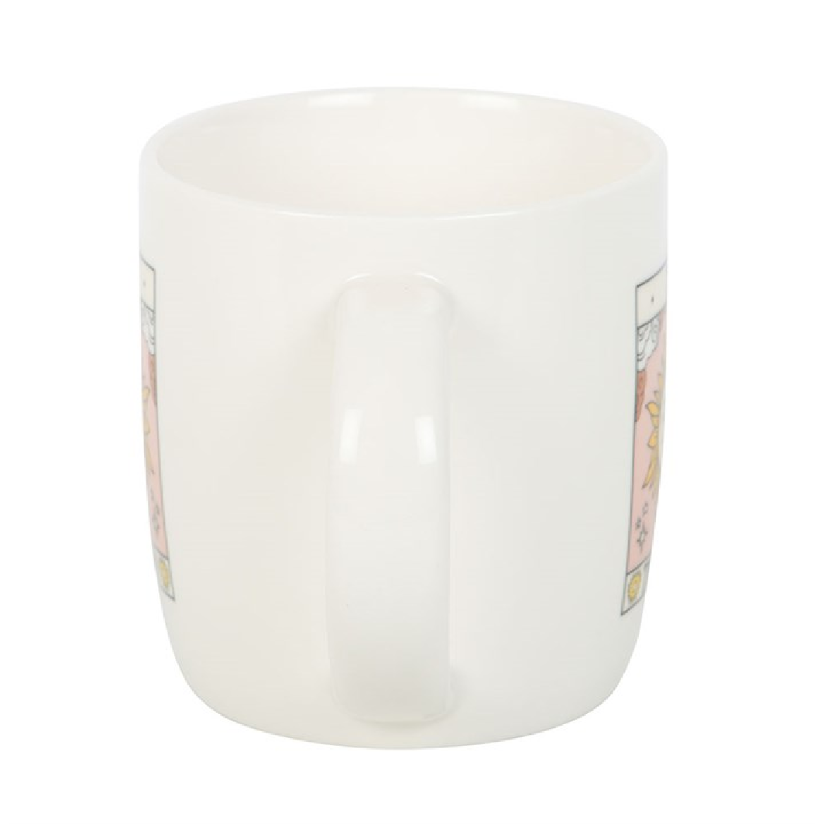 White ceramic pot with decorative elements on a white background
