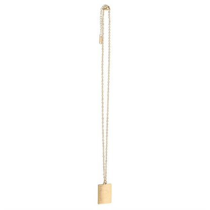 Gold necklace with a pendant on a white background