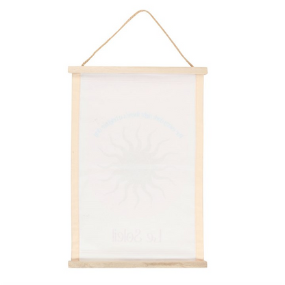 Wooden frame with a white sheet of paper hanging on a white background