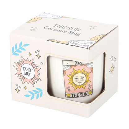 Ceramic mug with sun design in a decorative box