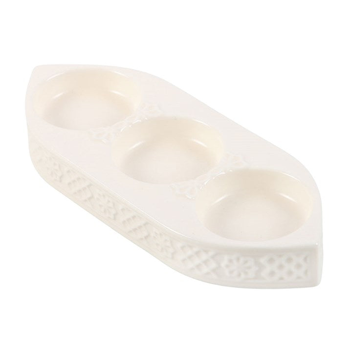 White tealight candle holder