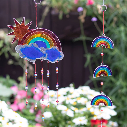 Rainbow suncatcher in a garden