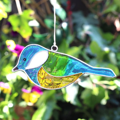 Blue tit shaped suncatcher