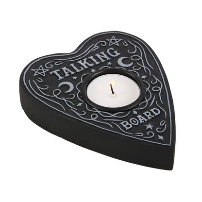 Black planchet shaped tealight candle holder