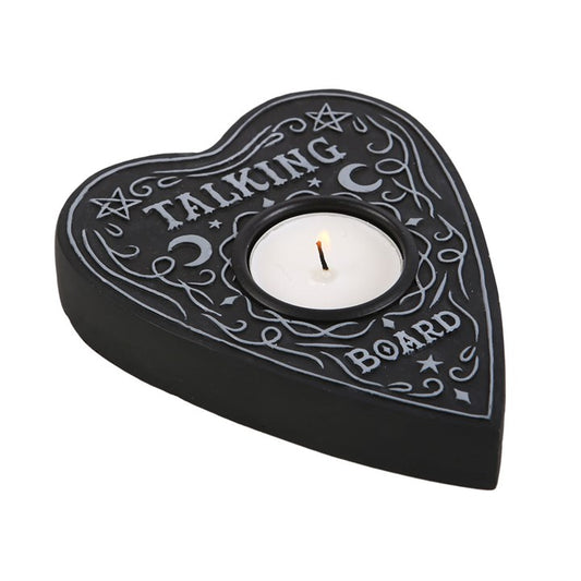 Black planchet shaped tealight candle holder