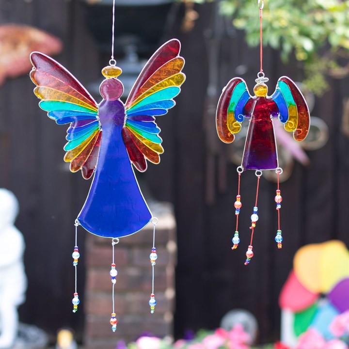 Rainbow angel shaped suncatcher