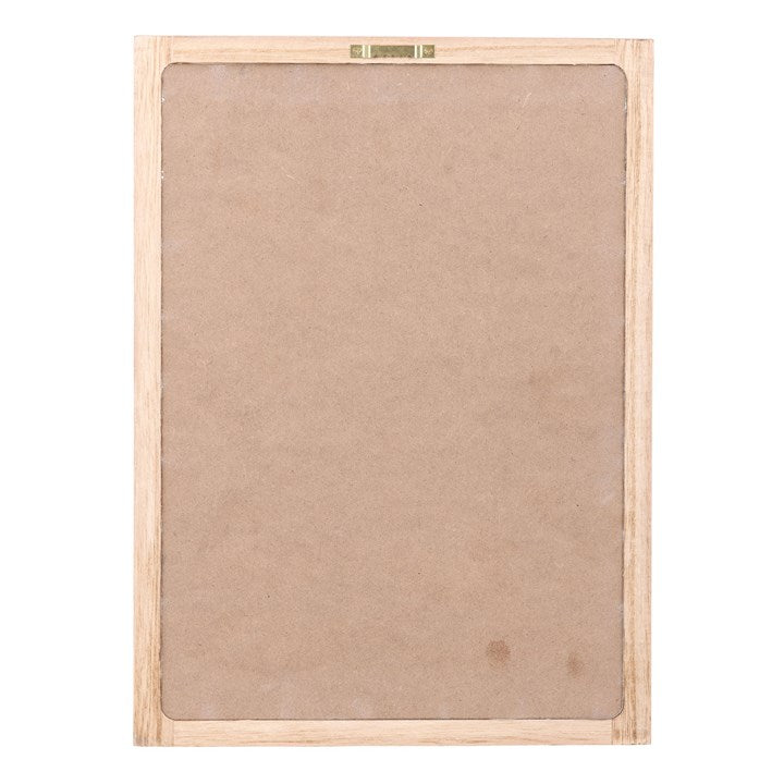 Wooden picture frame with a brown mat on a white background